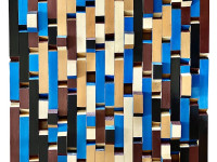 Sol Guillon, Arpegios en Cerúleo, téc. mixta sobre madera aglomerada, 150 x 88 cm., 2021
